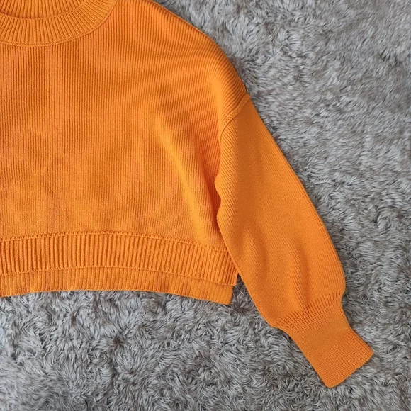 Free People Easy Street Crop Pullover Sweater‎ Orange - Picture 5 of 11